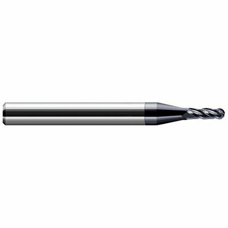 HARVEY TOOL 5.000 mm Cutter dia x 7.500 mm Length of Cut Carbide Metric Ball End Mill, 4 Flutes, AlTiN Coated 741264-C3